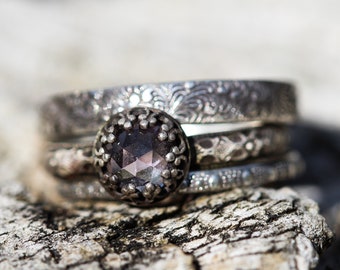 Anello ALESSANDRITE * Argento sterling MASSICCIO * SET di 3 *Qualsiasi misura * Pietra portafortuna di giugno