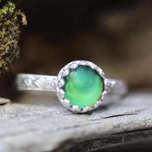 Anillo de humor * Plata esterlina sólida * Piedra de humor de 8 mm * Regalo divertido * Anillo que cambia de color * Cualquier tamaño