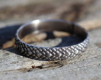 Drachenhaut Ring * Schlangenhaut Ring* Massiv Sterling Silber *