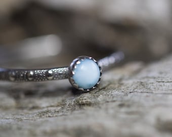 Larimar Stacking Ring * Solid Sterling Silver Stacker* Any size