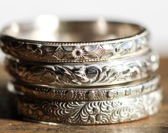 Sterling Silver Stacking Ring Set * Solid Silver* Minimalist Stackers* Handmade by Wildflowyr* Any Size