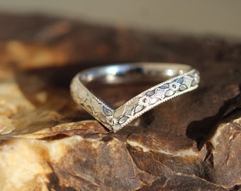 V Ring* Solid Sterling Silver *  Midi Stacking Ring