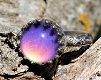 Mood Ring * Solid Sterling Silver * Color Change Ring * 10mm Stone * Fun Gift * Any Size