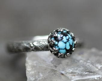 Turquoise Ring *Kingman Spiderweb Turquoise* Solid Sterling Silver* Any size