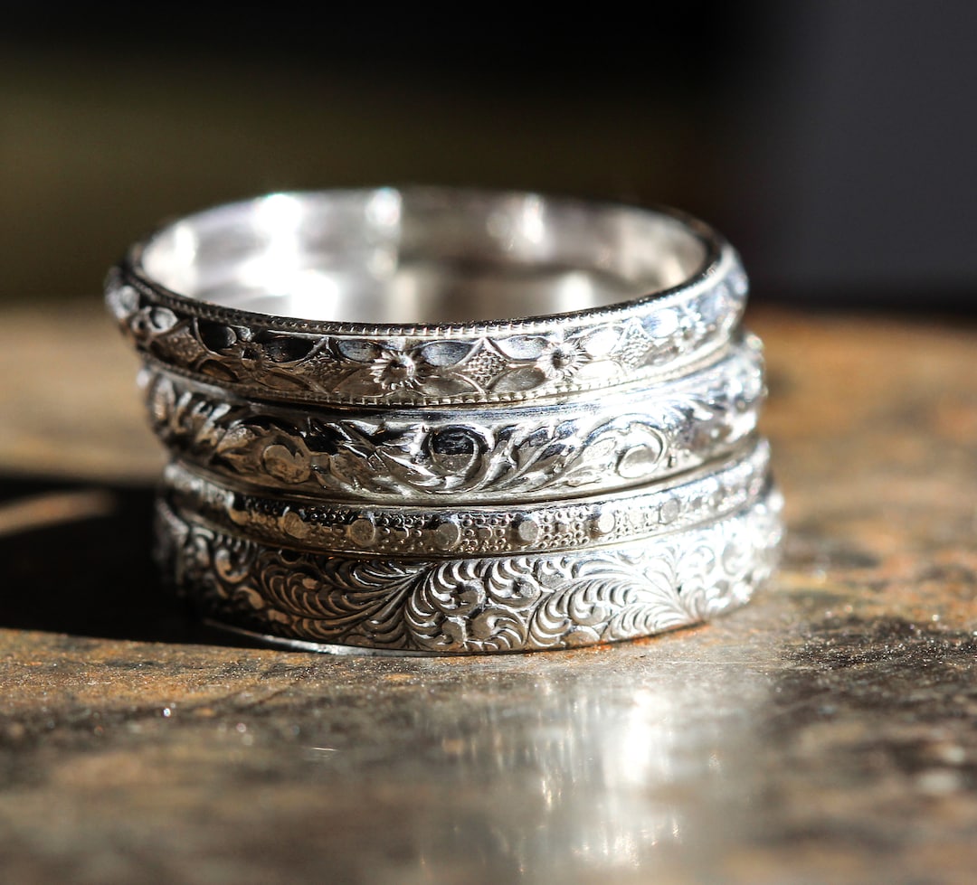 Stacking Rings Set* Solid Sterling Silver Rings * Any Size * Handmade ...