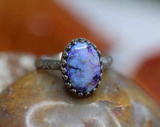 Opal Ring * Monarch Opal * Solid Sterling Silver * Any Size - Etsy