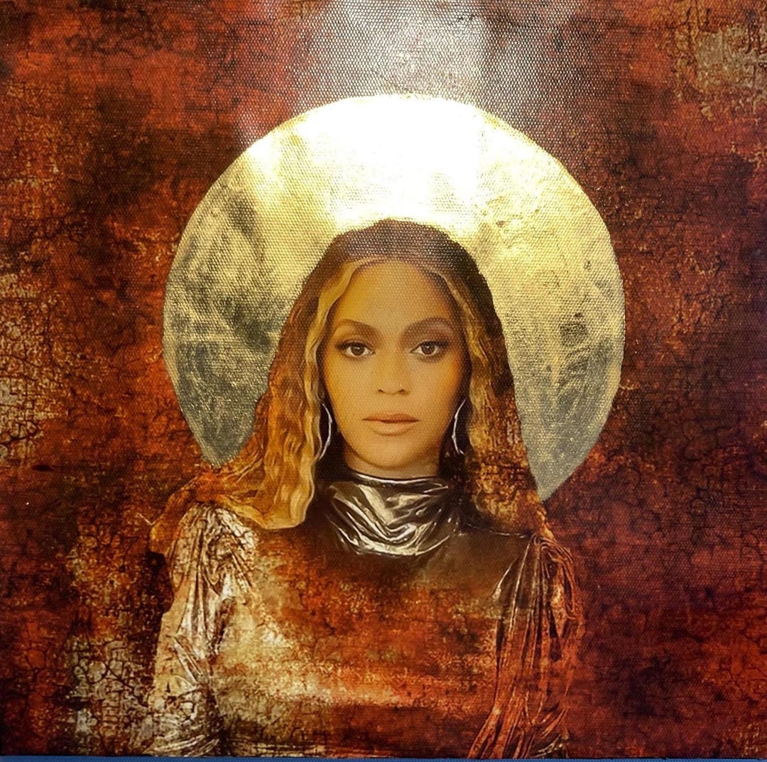 Beyoncé Icon 24ct Gold Leaf Original Artwork Hand Crafted and Unique ...