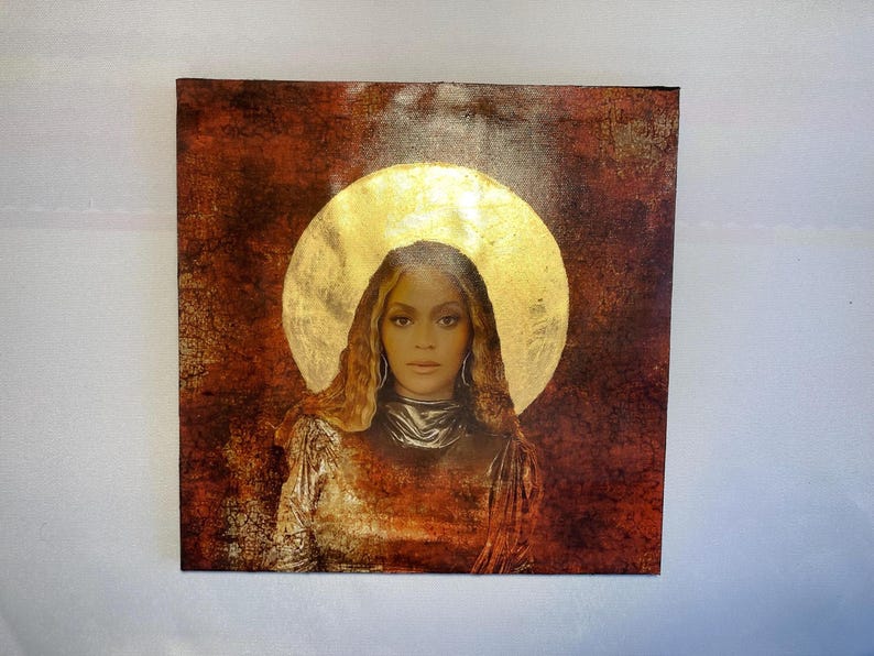 Beyoncé Icon 24ct Gold Leaf Original Artwork Hand Crafted and Unique ...