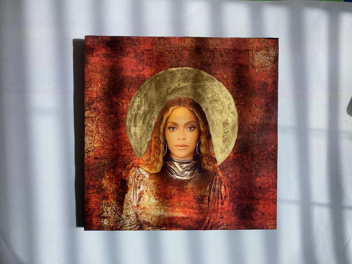 Beyoncé Icon 24ct Gold Leaf Original Artwork Hand Crafted and Unique ...