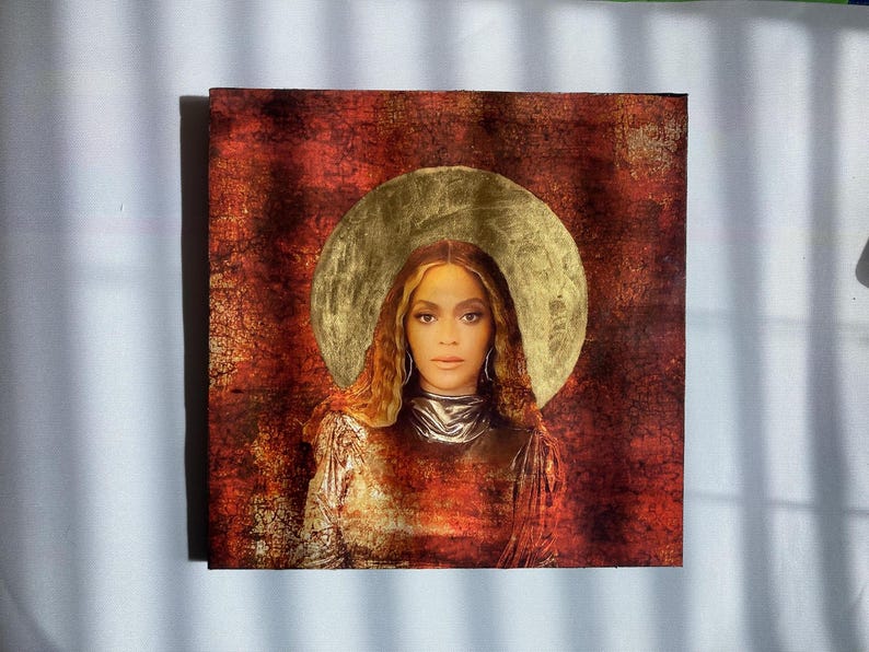 Beyoncé Icon 24ct Gold Leaf Original Artwork Hand Crafted and Unique ...