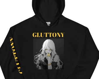 GLUTTONY men original design hoodie For Manga lovers anime hoodie gift For japanese fashion lovers gift hoodie
