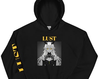 LUST men original design hoodie For Manga lovers anime hoodie gift For japanese fashion lovers gift hoodie