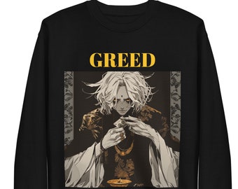 GREED men original design Sweatshirt For Manga lovers anime sweatshirt gift For japanese fashion lovers gift sweatshirt