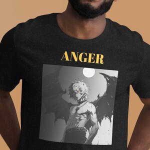 ANGER men original design T-shirt For Manga lovers t-shirt For Anime lovers t-shirt for japanese fashion t-shirt for men Animegift For wome image 1