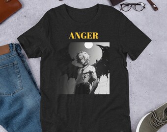 ANGER original design T-shirt For Manga lovers t-shirt For Anime lovers t-shirt for japanese fashion t-shirt for men Animegift For women