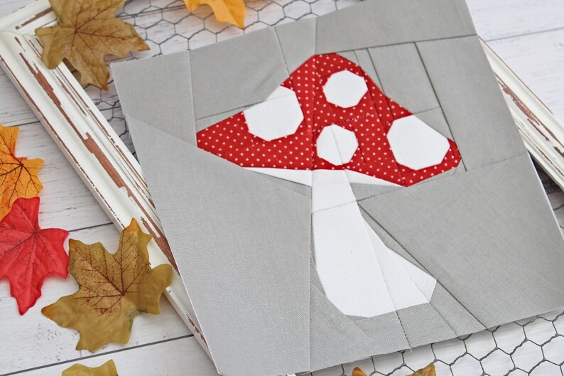 Toadstool FPP Quilt Block PDF Pattern - 3 Block Sizes - Etsy