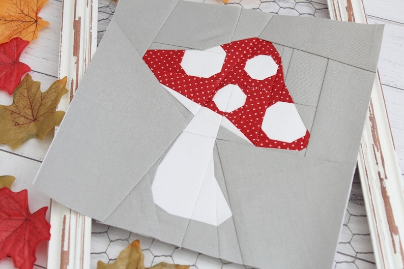 Toadstool FPP Quilt Block PDF Pattern - 3 Block Sizes - Etsy