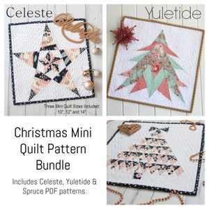 Christmas Mini Quilt Pattern Bundle - Three PDF Patterns (On Sale)