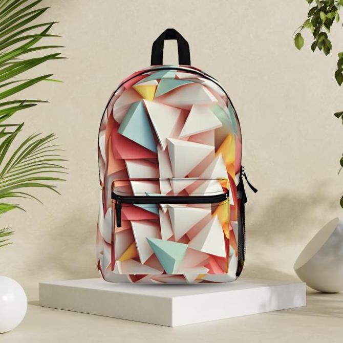 3D Design Backpack - Unique Travel Bag for Adventure Seekers, Stylish School Backpack, Trendy Rucksack, Cool Knapsack, Fashionable Book Bag