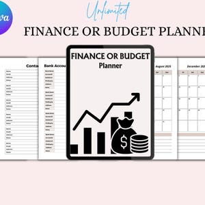 Finance  Budget Planner - Monthly Budget Tracker, Expense Organizer, Personal Finance Journal for Saving & Goal Setting