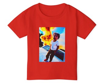 Meech en llamas camiseta para niños