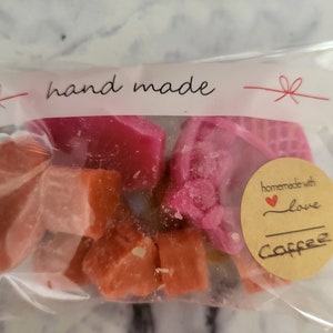 Coffee scented wax melt shapes