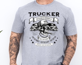 Vintage Trucker Graphic Tee, Perfect for Truck Drivers, Trucker Dad Shirt, Trucker Mom Shirt, Semi Truck Driver Trucking Big Rig T-Shirt