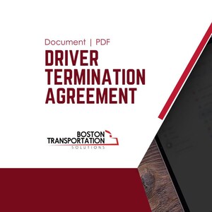 Driver Termination Agreement Template - Employment Contract, Driver Resignation, Termination Letter, Legal Form, Driver Employment Agreement