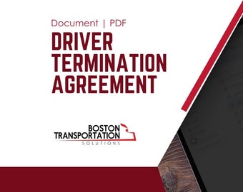 Driver Termination Agreement Template - Employment Contract, Driver Resignation, Termination Letter, Legal Form, Driver Employment Agreement