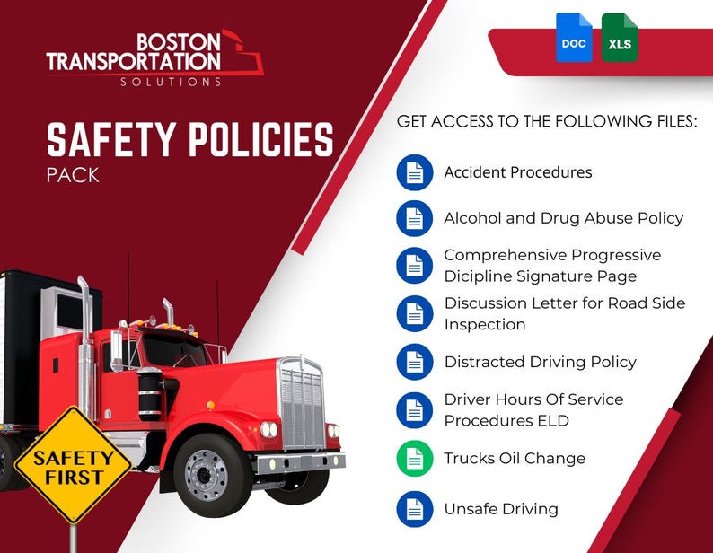 Full Compliance Pack | Safety Policies, Driver Application and Contract ...
