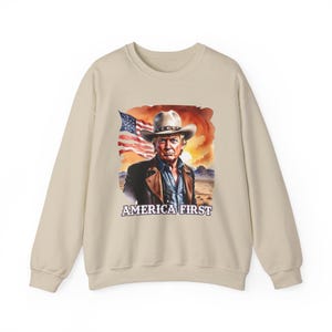 America First Unisex Crewneck Sweatshirt, Trump 2024 Sweatshirt, Republican Gift, Funny Trump Sweatshirt, White House Trump 2025,Daddys Home