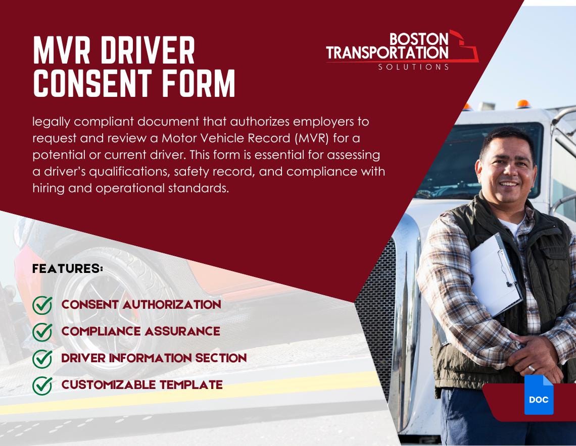 Driver Check Consent MVR Driver Consent Form – Essential Document for Authorization & Driver ...