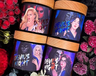 Velas de la noche del diablo (Michael Crist y Rika Fane, Kai Mori y Nikova Banks, Damon Torrance y Winter Ashby, Will Grayson y Emory Scott)
