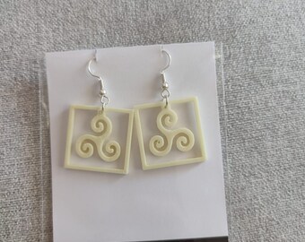 Pendiente 3D Serie Celta - Trisquel cuadrado