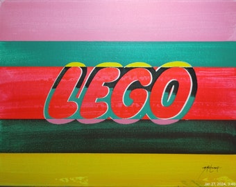 Lego, Original Acrylbild 11x14