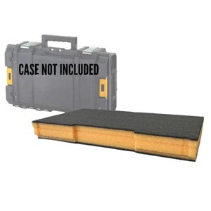 May include: A black and yellow tool case with the text "CASE NOT INCLUDED" above a black and yellow foam insert. The foam insert has a black top layer and a yellow foam core.