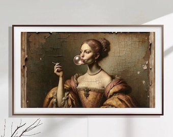 Frame TV Art | &quot;Royal Bubblegum&quot; | Digital download for TV | AI generated