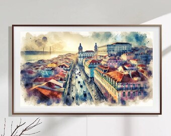 Frame TV Art / "Lisbona" / Download digitale per TV / Generato da AI
