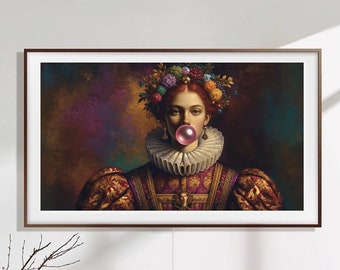 Frame TV Art | &quot;Royal Bubblegum #2&quot; | Digital download for TV | AI generated