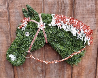 Quarter Horse Head Christmas Wreath