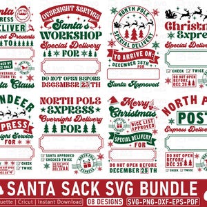 Jultomtensäck SVG-paket, Christmas Express-designer (digital nedladdning)