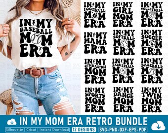 Retro Sports Mom SVG Bundle: Trendy Mama PNG, Game Day T-shirt Design (Digital Download)