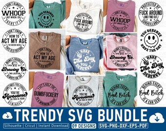 Trendy SVG Bundle, Best Seller Svg and Png Bundle, Most Popular Designs, Funny SVG Bundle, Trending Women's Svg, Simple Shirt Design Men,