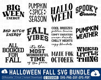 Halloween Fall Quote SVG PNG Bundle, Cricut Design, Fall Quote, Fall Svg, Fall Vibes, Funny Halloween, Halloween Png, Halloween Quote, Fall