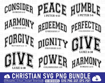 Christian SVG Bundle, Faith Bible Verse Designs (Instant Download)