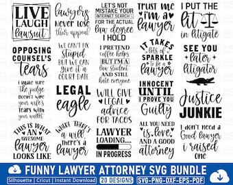 Funny Lawyer SVG Bundle: Attorney Clipart for Cricut (Digital Download)