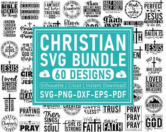 Christian SVG Bundle: Bible Verse, Religious Quotes (Digital Files for Cricut & Silhouette