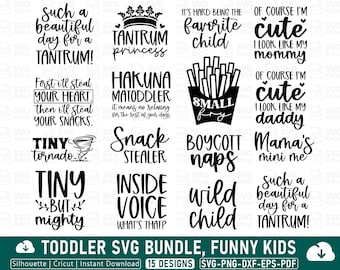 Funny Kids SVG Bundle: Toddler Designs for Cricut (Digital Download)