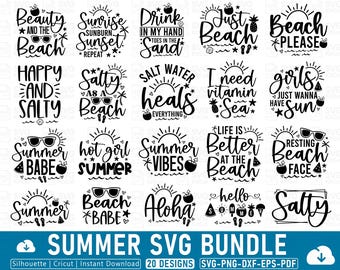 Summer SVG Bundle: Cricut & Silhouette Designs (Digital Download)