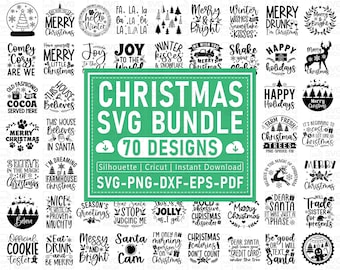 Mega Christmas SVG Bundle: T-Shirt Designs, Cricut Files (Digital Download)